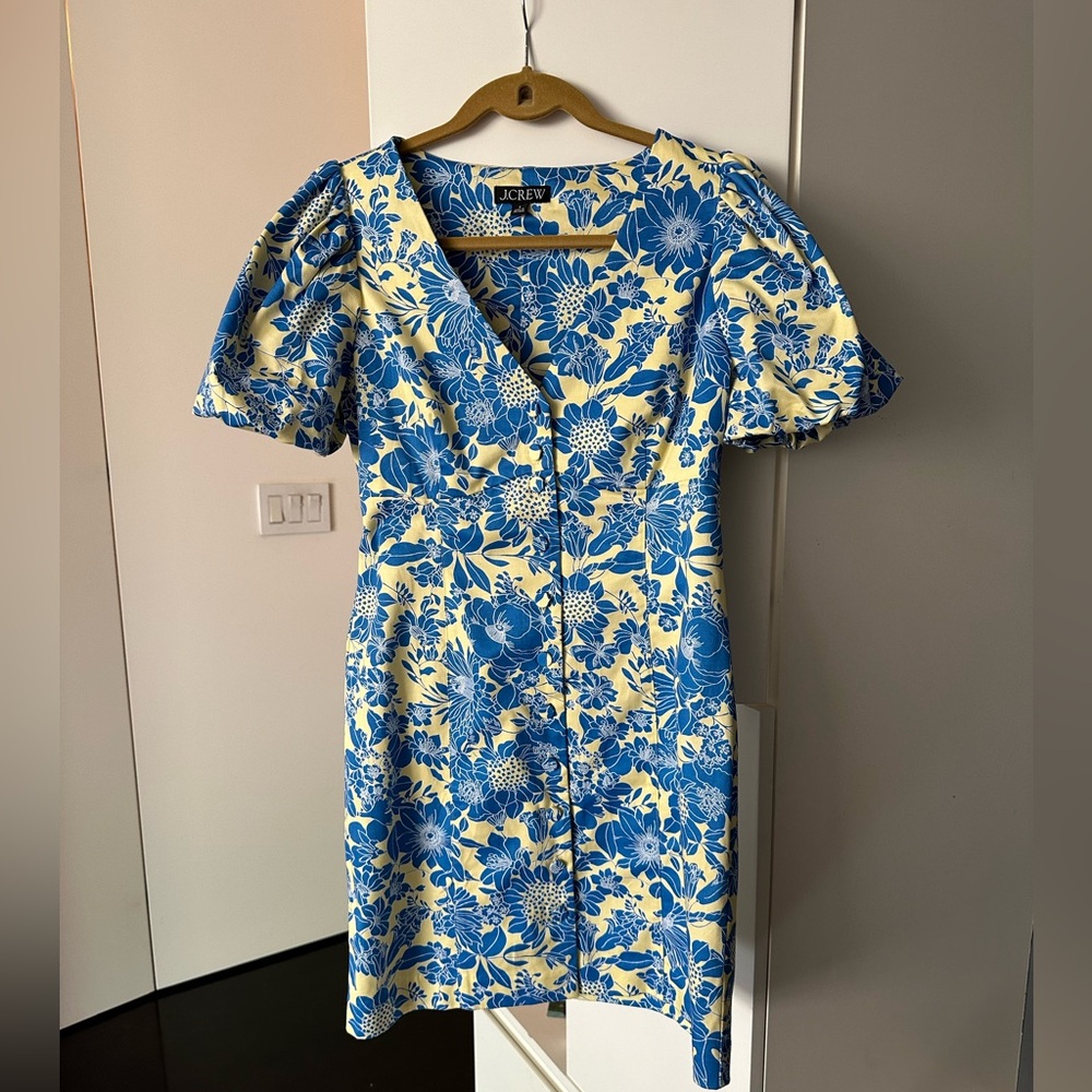 Jcrew blue and yellow summer dress
